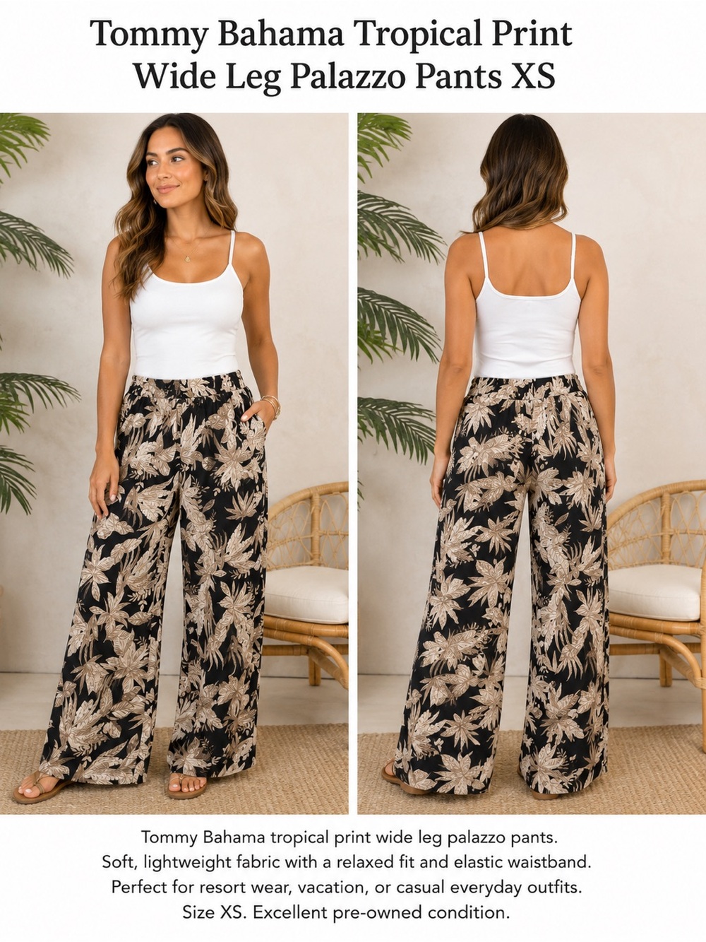 Tommy Bahama Black Tropical Resort Pants Size XS